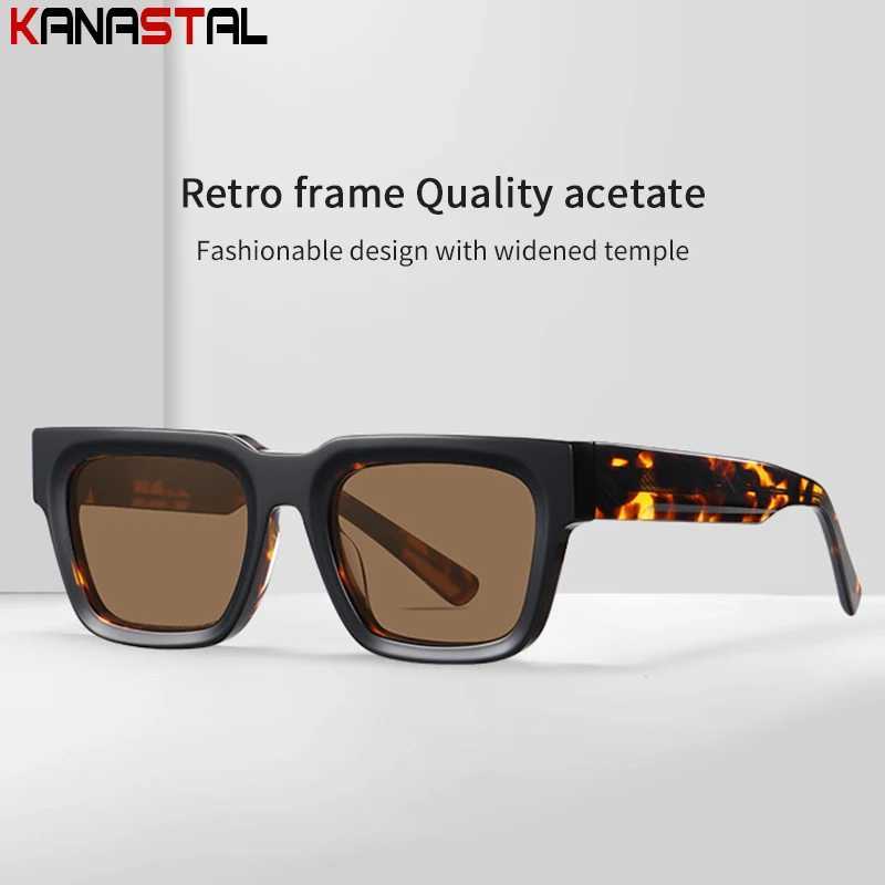 Men Polarized Sunglasses Women UV400 Square Sun Glasses Acetate Fibre Eyeglasses Frame Camping Fishing Anti Glare Shade Eyewear Z250411