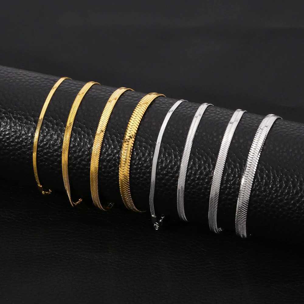 HIYEE Fashion Stainless Steel Bracelet Blade Snake Glod Color Chain Men Women Jewelry Gifts Party And Wedding Free ShippingC250411