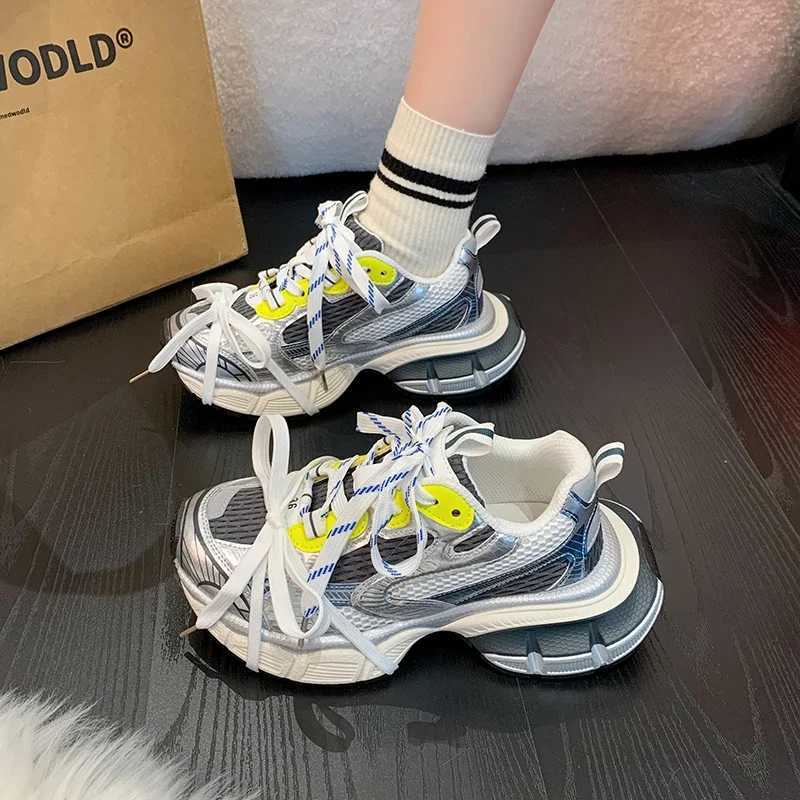 Designer Fashion Casual Trainers Wen Chunky Heel Platform Mixed Color Increasing Sneakers Tennis Fem Sport Shoes New 2025 Z250411