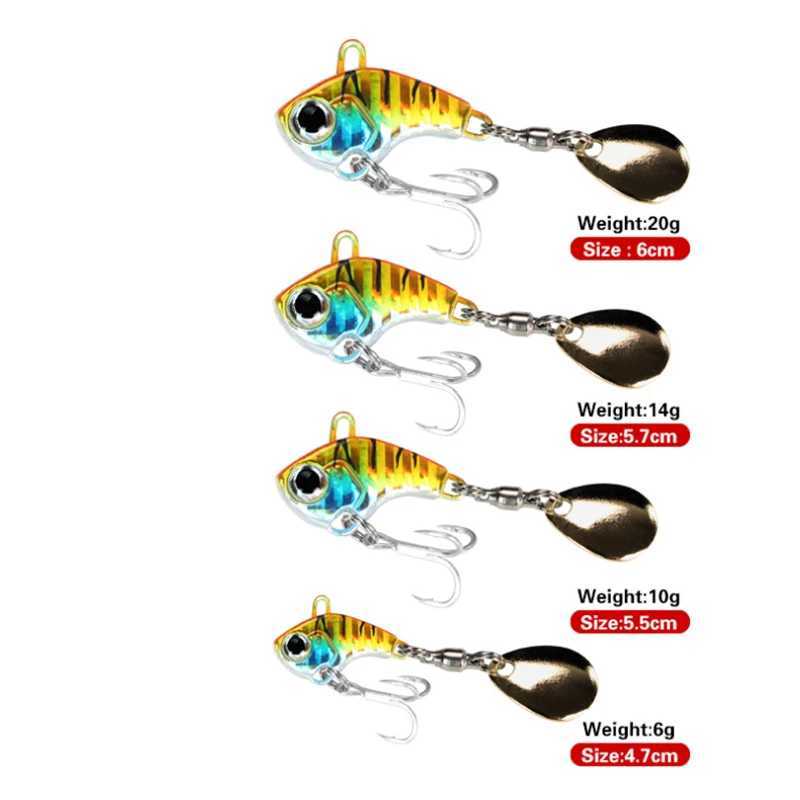 1pcs Metal Rotating Vibration Fishing Bait 6g10g14g20g Vib Spinner Spoon Lures Jigs Trout Winter Fishing Hard Baits Tackle Pesca Z250411