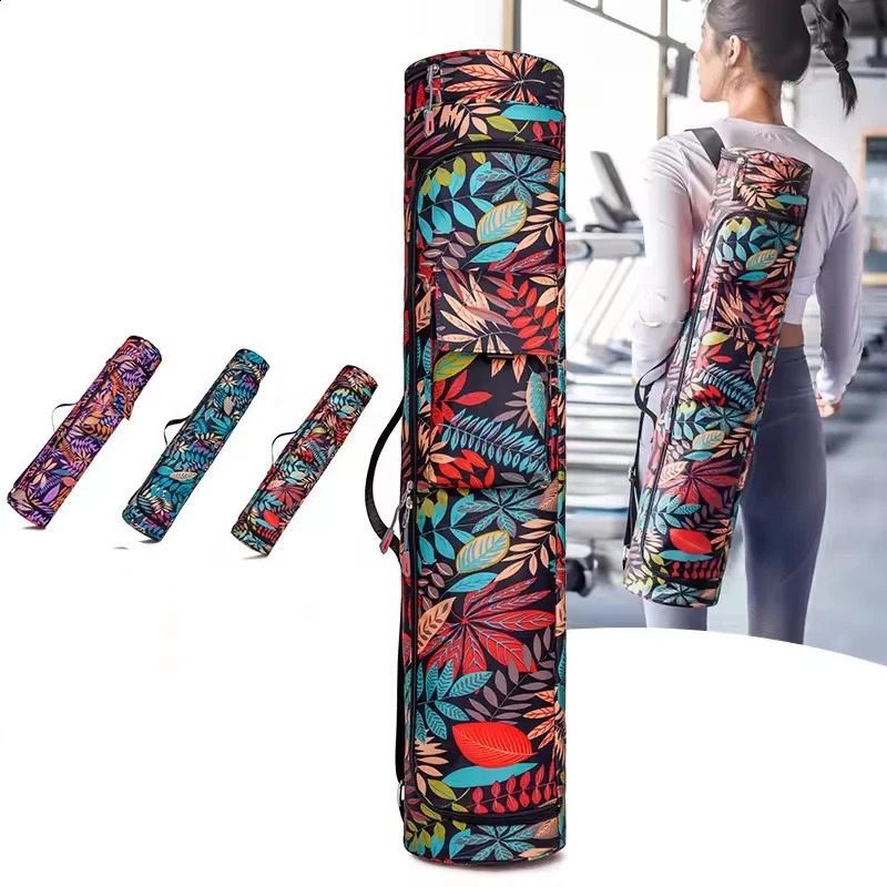 Printed Yoga Bag Exercise Mat Bag Yoga Pilates Mat Backpack Fitness Dance Gym Mat Cover Exercise Backpack 250407