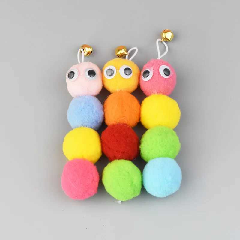 Cat Rainbow Ball Toy Bar Cat Stick Replacement Head Feather Accessories Bell Kitten Cat Play Interactive Pet Supplies Y250412
