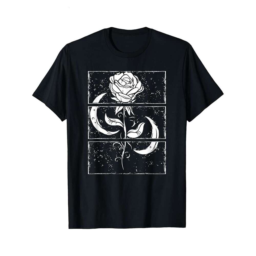 Designer T shirt Flower Rose Moon ,100% cotton, short sleeve , Wrinkle resistant, Casual, comfortable fit - 220 g T-shirt