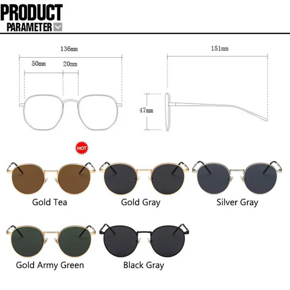 Fashion Glasses Fishing Metal Frame Shades Round Sun Glasses Womens Eyewear Women Men Sunglasses Z250411