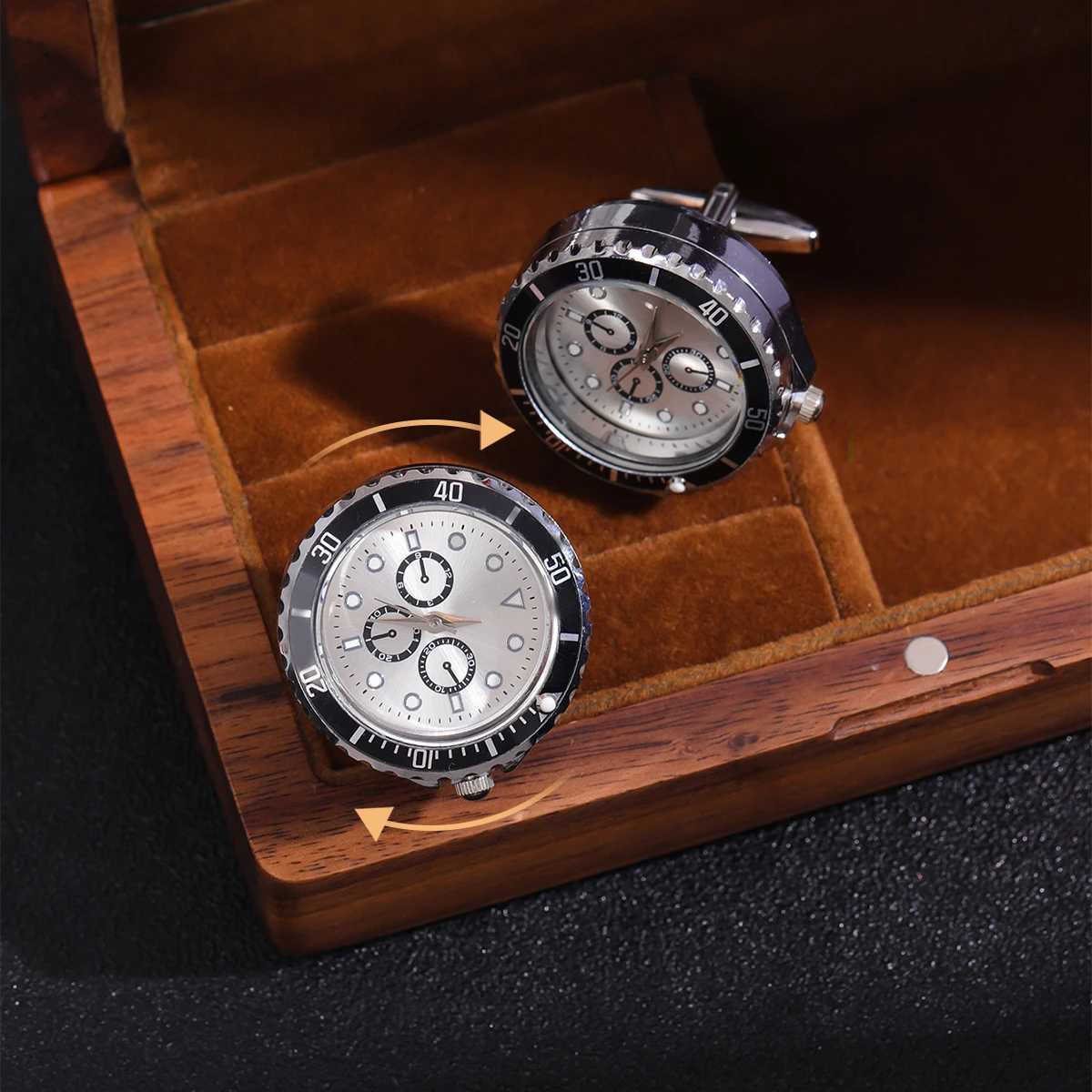 Watch cufflink set Korean version cufflinks mens French shirt accessories fashion personality novel cufflink buttonsT250412
