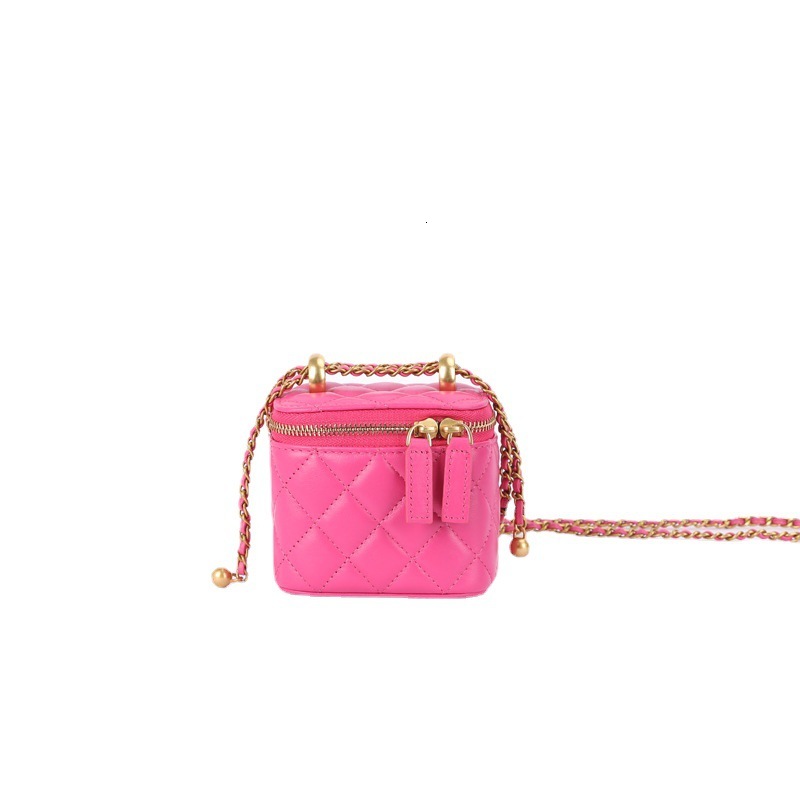 New Box Bag Designer Bag High Quality Chain Makeup Bag Versatile Mouth Red Envelope Small Golden Ball Single Shoulder Crossbody Leather Women's Bag