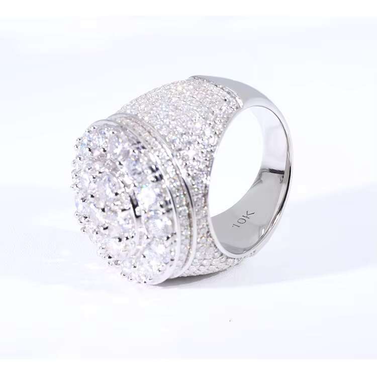 Wholesale Hip Hop Style 14K 18K Gold VVS Moissanite Men Ring Iced Out S925 Silver Diamond Cuban Link Star Rings