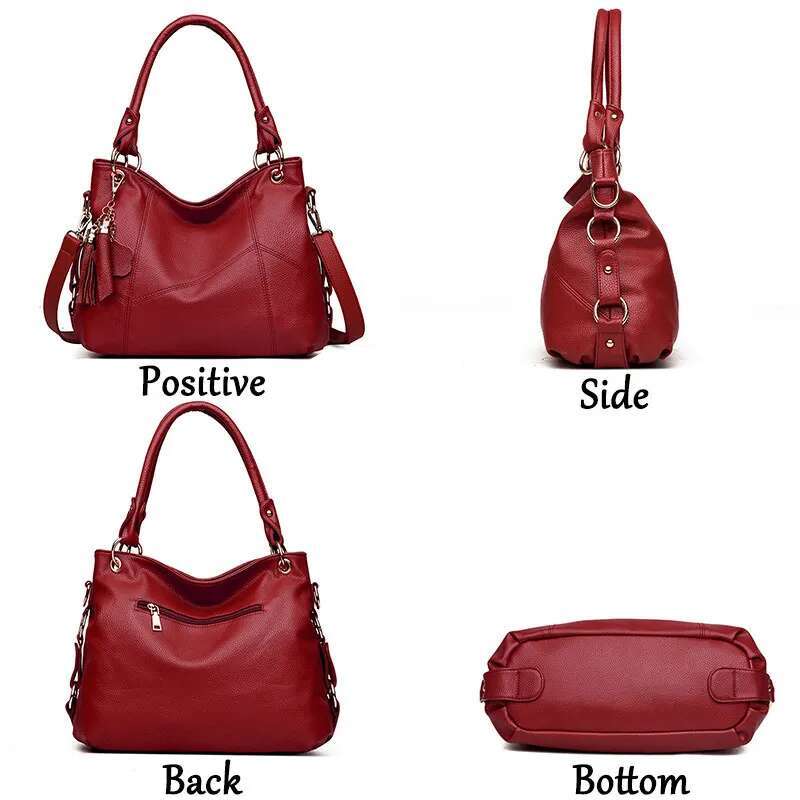 Soft Leather Handbags Messenger Designer Crossbody Bag Women Top-Handle Tote Shoulder Bags Bolsos Mujer