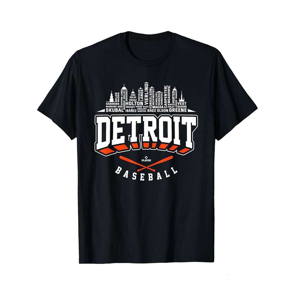 Designer T shirt Skyline Word Art Tarik Skubal Detroit Baseball MLBPA - 220g T shits