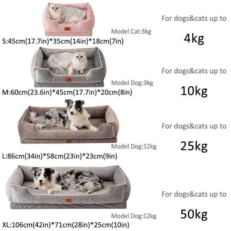 Dutch Velvet Dog Bed Autumn Thick Warm Square Dog Sofa Bed Soft Detachable Wave Sponge Pad Pet Dog Accessories X250412