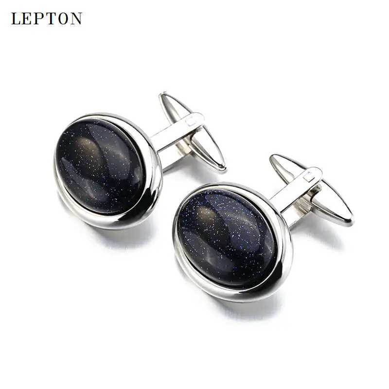 Hot luxury red agate mens shirt cufflinks Lepton high-quality oval stone cufflinks Lepton jewelryT250412