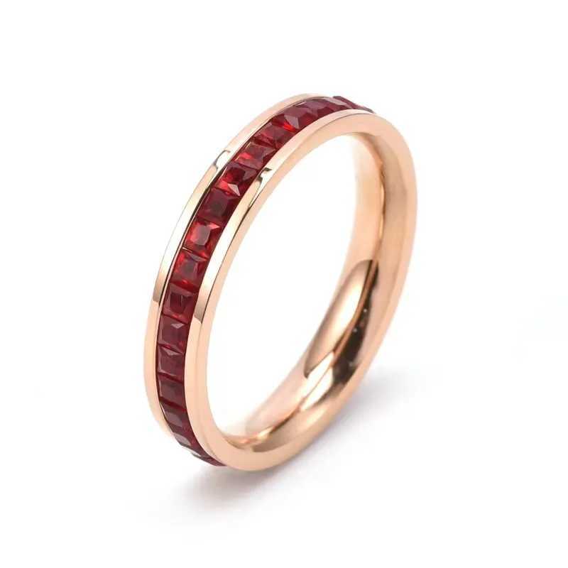 Stainless steel colored zircon ring womens design fashion personality exquisite jewelry Accries 2025 holiday giftXJ250412