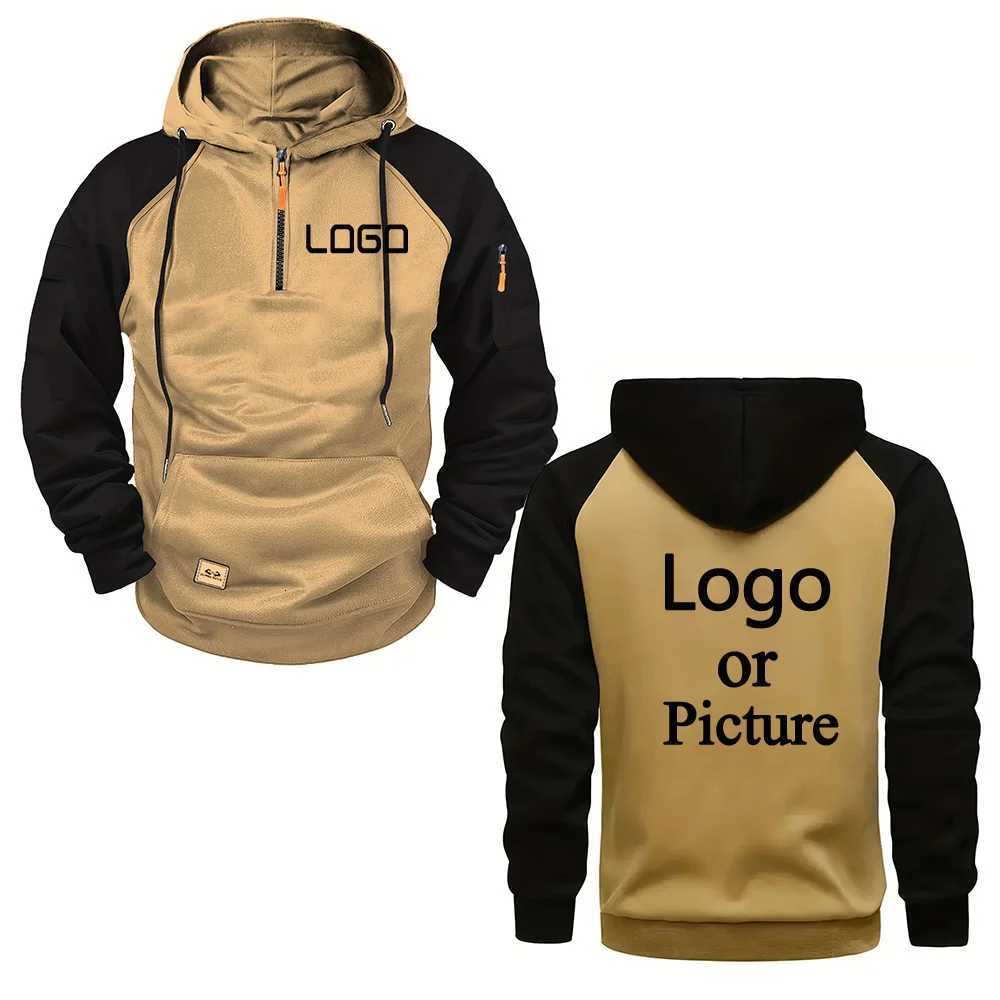 POD customization Custom printed hoodie color-blocked casual stylish warm hooded sweatshirt unisex personalized street style hoodieT251112