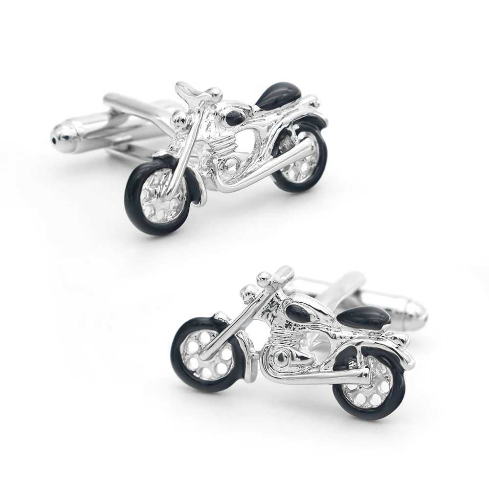 Motorcycle cufflinks made of high-quality brass material designed for green mountain bikes mens gift cufflinksT250412