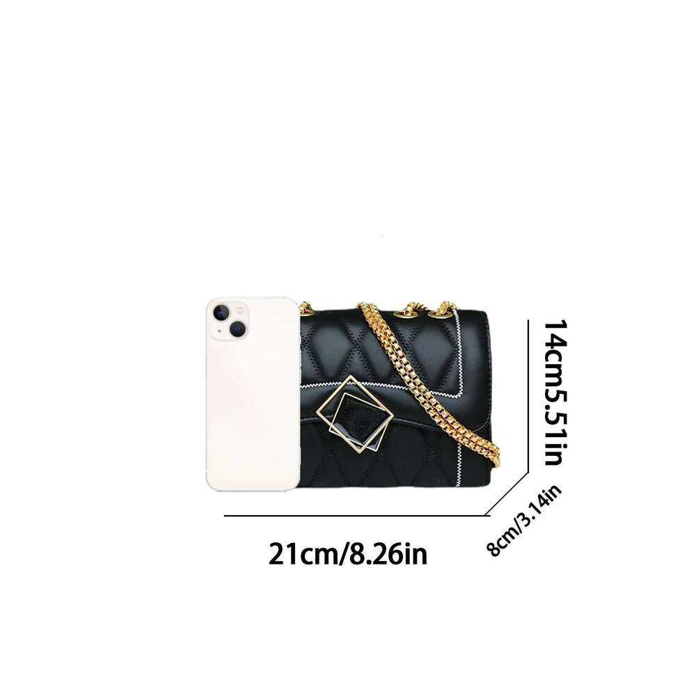 Black dia women 2025 summer new fashion chain shoulder bag temperament crossbody handbag