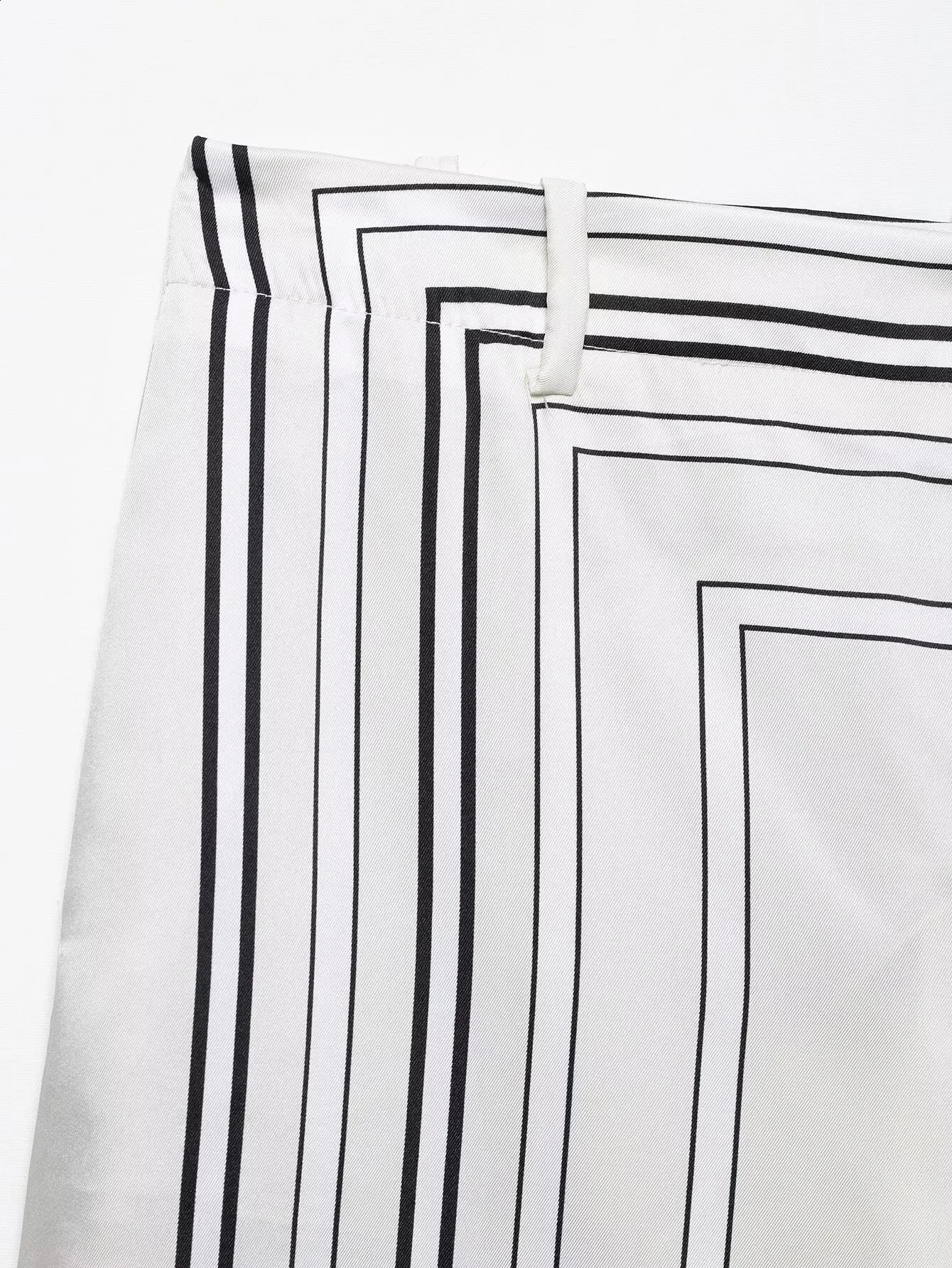 European and American Spring 2025 Womens Casual Loose Collar Long Sleeve Printed Twill Shirt Straight Leg Pants Set 250411Z