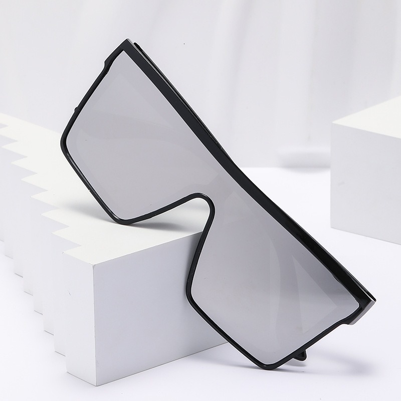 Fashionable street photo sunglasses, punk style, sun protection, outdoor cycling, personalized large frame one-piece sunglasses
