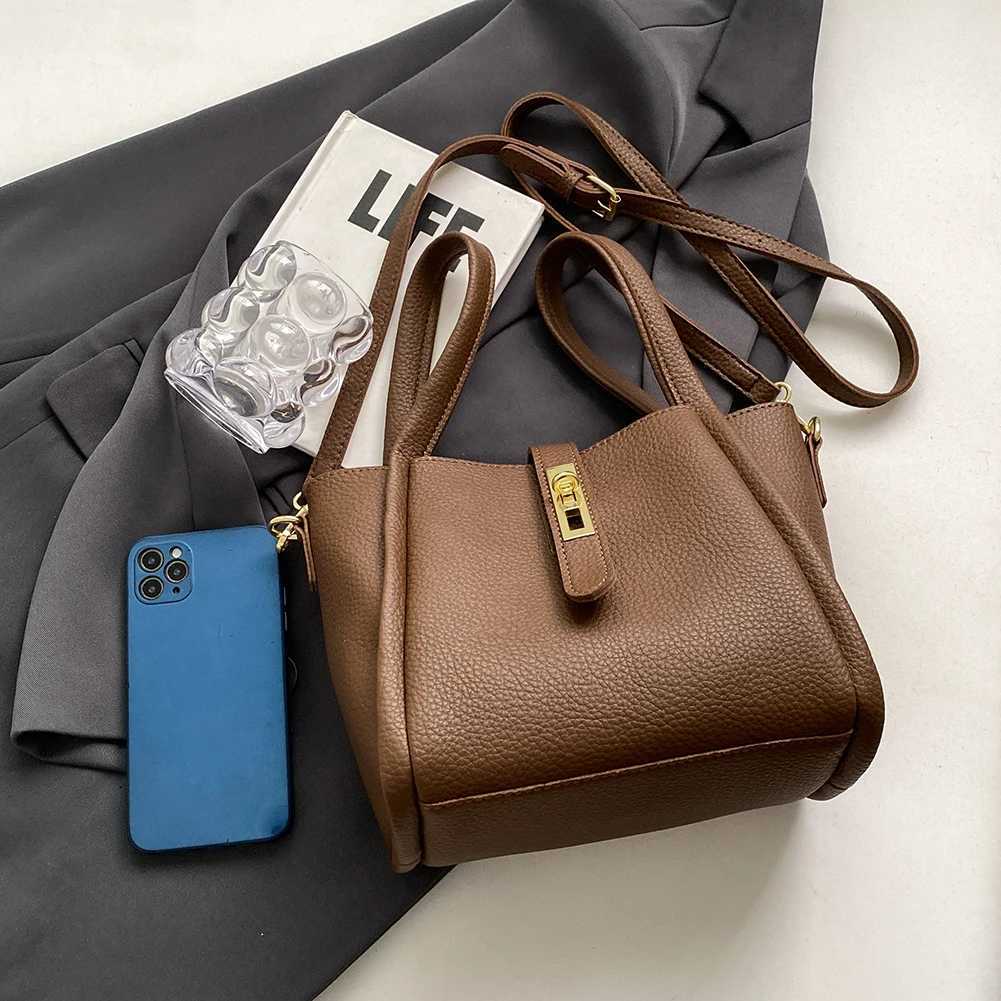 Fi handbag womens bucket bag large capacity magnetic closed shoulder bag cross body bag solid handbag work travelXJ250412