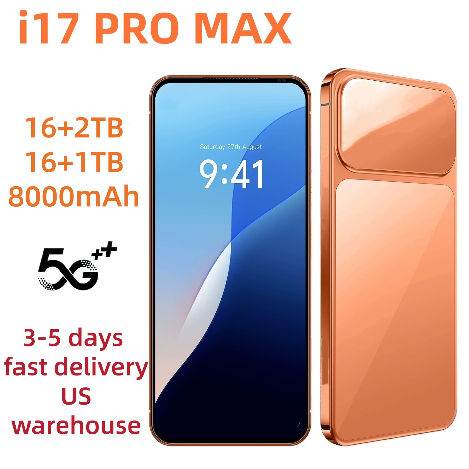 i15 i16 i17 Pro Max Cell Phone Face ID Enabled Smartphone with Expandable Memory (16GB+1TB), Large Full HD Touchscreen, Dual SIM, Built-in GPS Technology