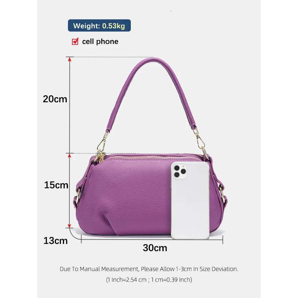 Designer Bag Zency Women's Genuine High Quality Small Simple Pillow Handbag Female Shoulder Crossbody Ladies Leather Bag