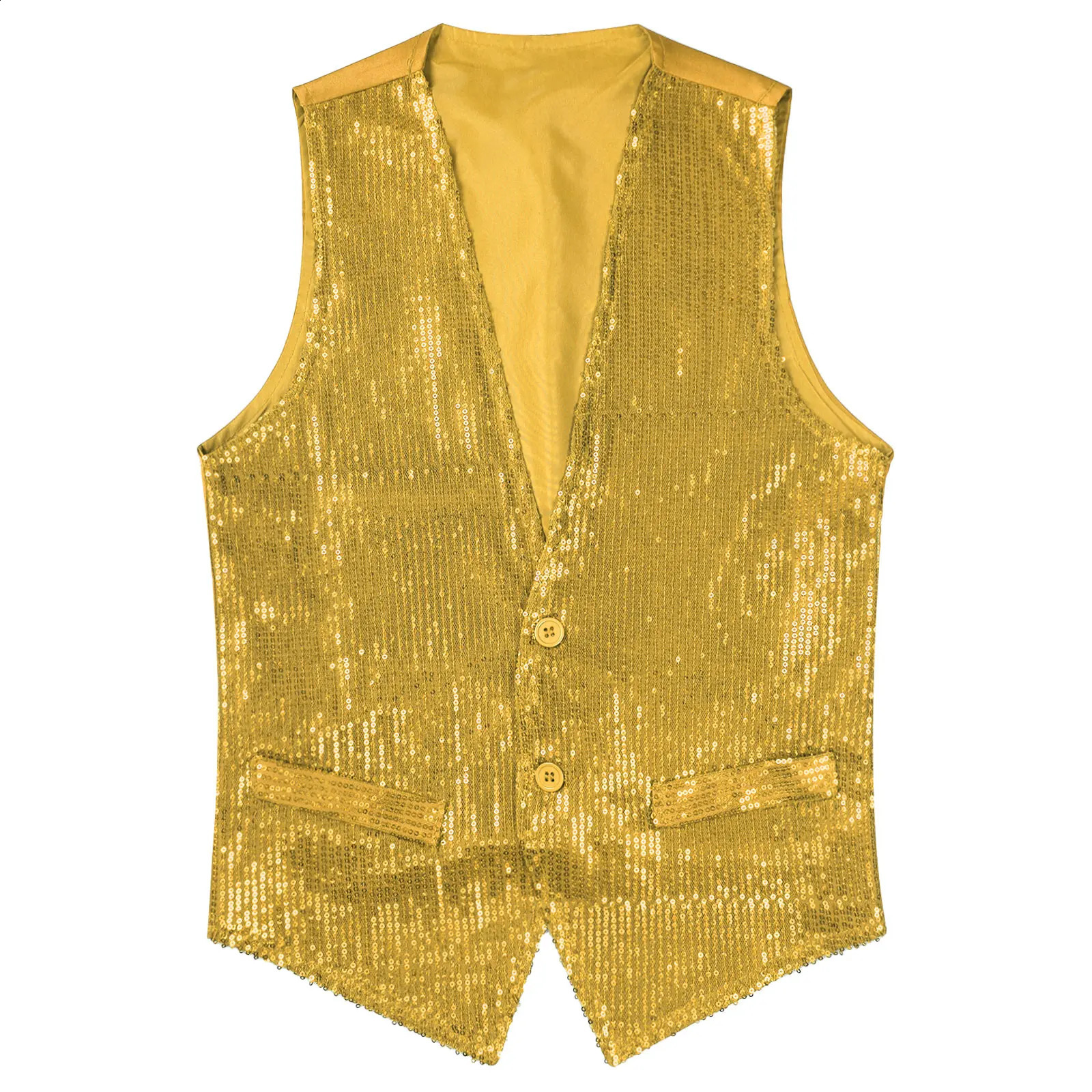 Mens Jazz Hip Hop Dance Performance Costume Womens Glittery Sequin Suit Vest Button Sleeveless Festivals Waistcoat Jacket 250407