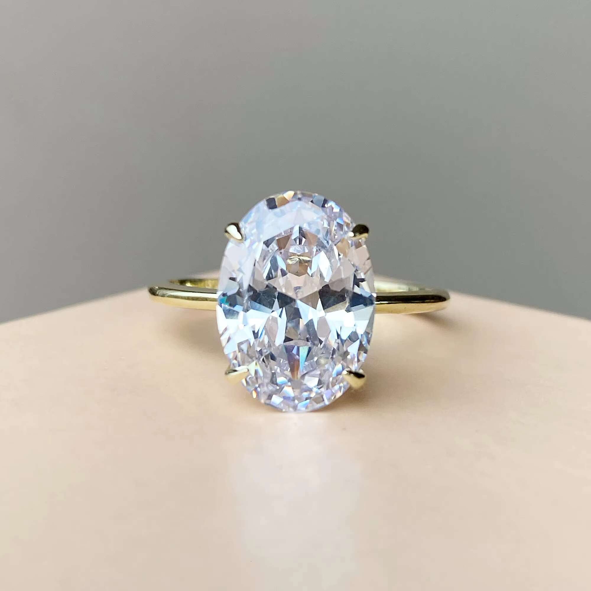 925 Sterling Silver Promise Solitaire 3ct Oval Moissanite Engagement Ring Women Diamond Moissanite Ring