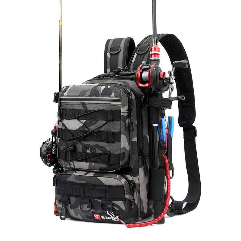 Travel Outdoor Backpack Sport Fishing Bag Large Capacity Backpack Crossbody Bag Camouflage Tactical Pack Y447 Z250411