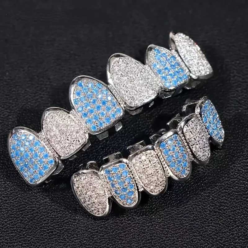 HipHop Bling Full Zircon Bluetooth Grillz Hat suitable for unisex cubic zirconia micro top and bottom grill sets for party Hip Hop jewelry W250412