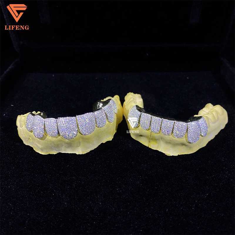 Lifeng Customized Moissanite Brilliant Cut VVS 10k 14k 18k Gold Plated Grillz Shining Silver Brilliant Cut VVS Gold Plated W250412