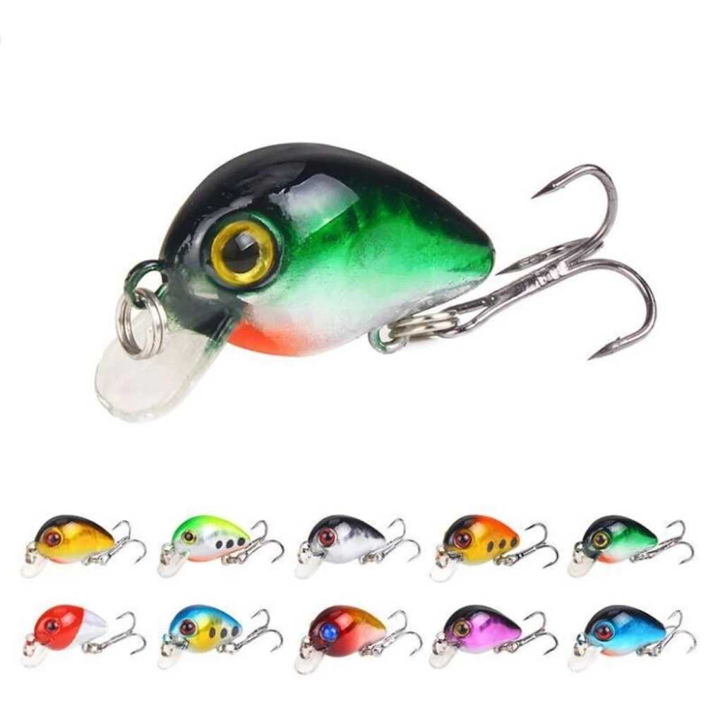 1Pcs Mini Crankbait Fishing Lure 3cm 1.6g Topwater Artificial Hard Bait Bass Wobblers Pike Fishing Tackle Z250411