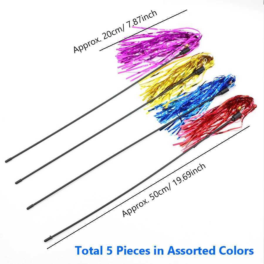 5 colorful ribbon cat toy sticks fun little cat sticks teasing plastic sticks pet cat interactive toys Y250412