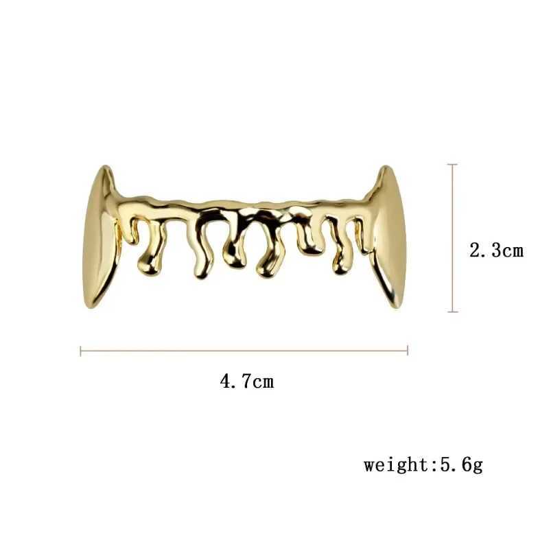 1 set of Hip Hop Grillz gold-plated Grills rock Grillz crystal teeth W250412