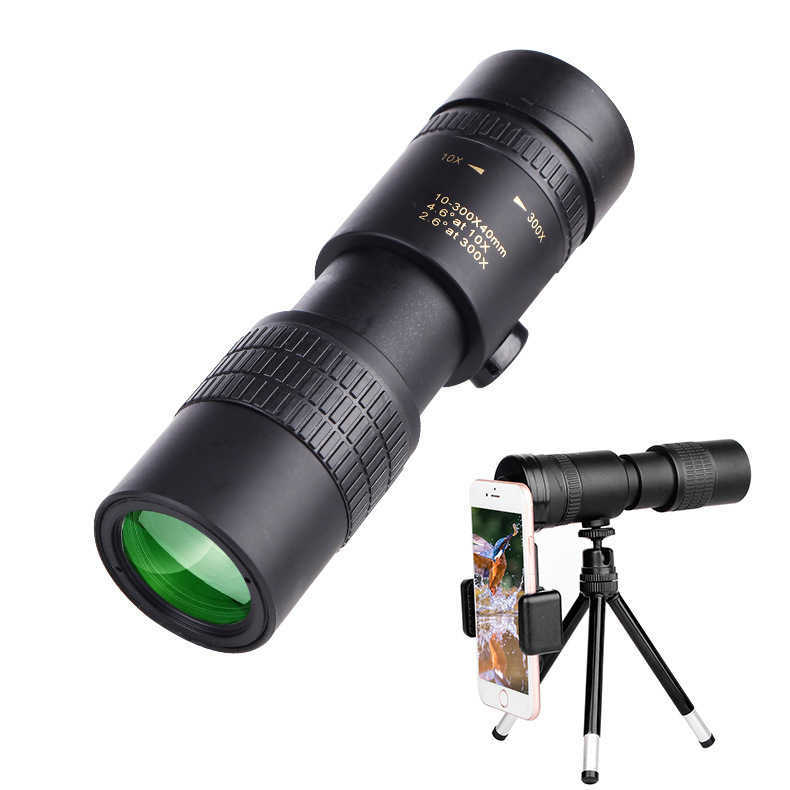 New outdoor 10-300x40 continuous zoom magnification portable high power telescopeW241108
