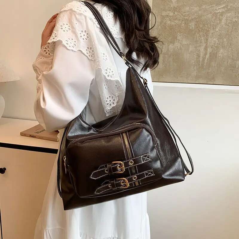 Belt Tote Pu Fashion Women Shoulder All Match Itabag Designer Commuting Bag