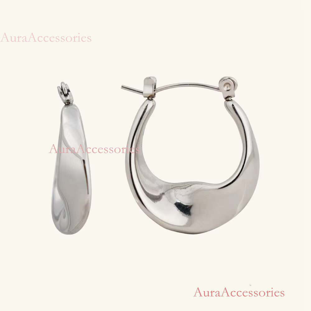 Stylish Jewelry Wholesale Tarnish Free Chunky Twisted Stainless Steel Hoop Waterproof Earrings for Women