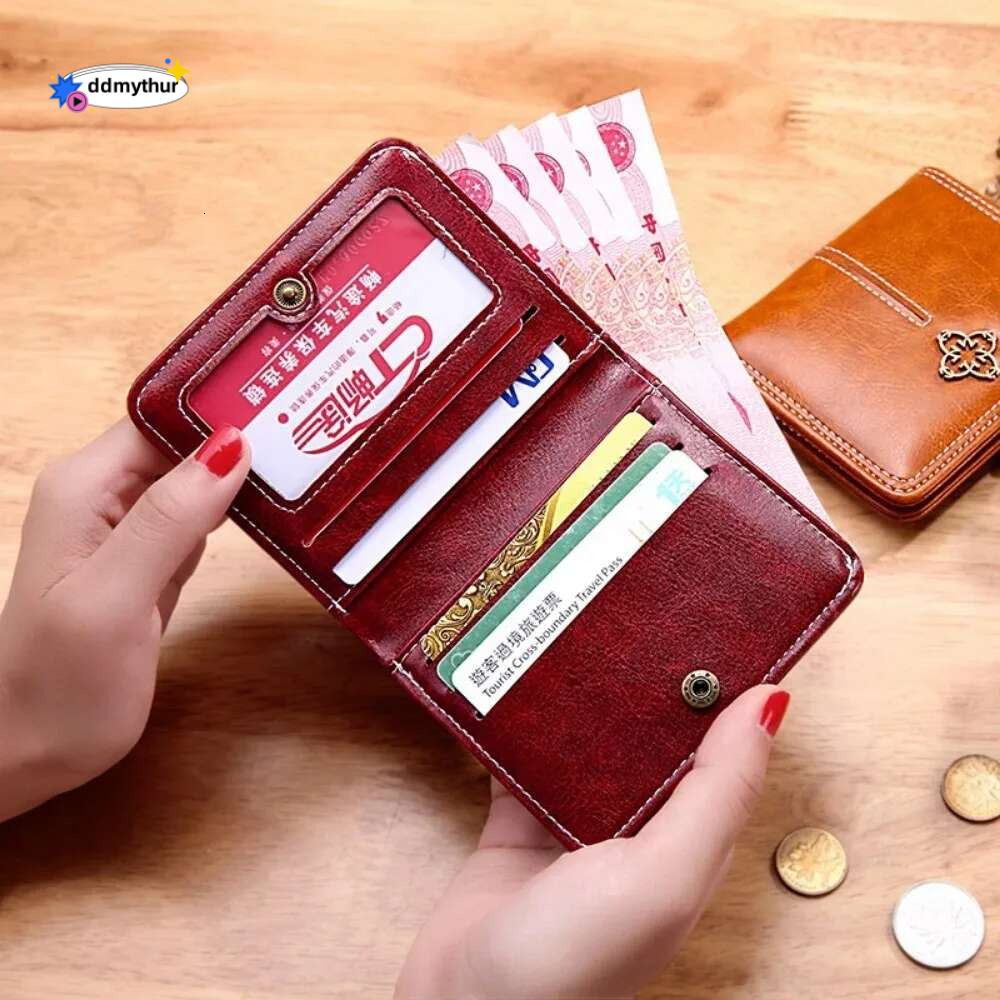 PU Leather Women's WalletsShort Handbags Zipper Coin Wallet Credit Card Holder Designer Small Purses for Women ddmythur