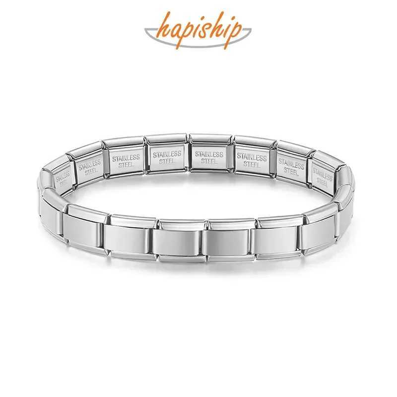 Hapiship 2024 New Womens Jewelry DIY 9mm Width Itanlian Elastic Charm Bracelet Fashion Stainless Steel Fashion Bangle ST-BaoC250411
