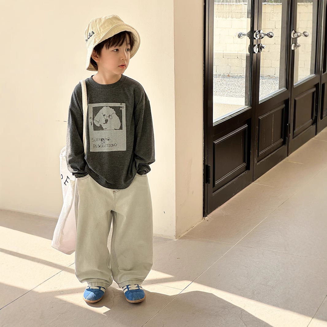 Ddmyshoesvip Children S Spring Trend Cool Pull Frame Comfortable Cotton Top Boy Cartoon Dog Loose T Shirt