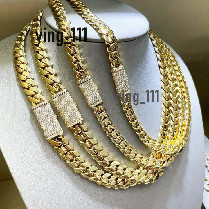 Custom Size Necklace Hip-hop Jewelry 12mm Link Chain 10k 14k 18k Gold Miami Cuban with