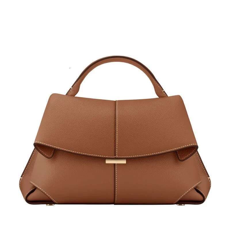 Commuting Leather Hand-Held Smile Bag, Niche Design Casual Single Shoulder Pleated Crossbody Bag