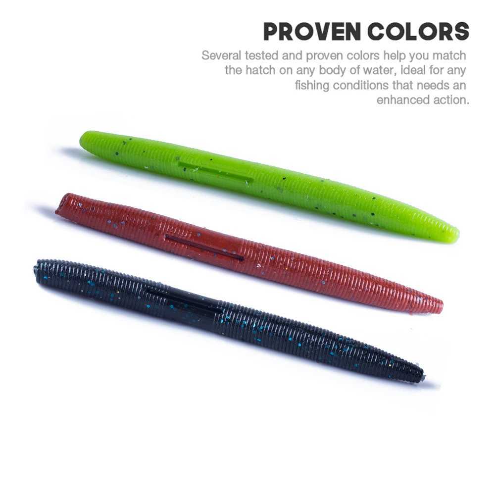Hanlin 5pcs Silicone Worm 6.3g 105mm Sinking Wobbler Swimbait Soft Fishing Lure Bass Carp Bait Finesse Artificial Lures Tackle Z250411