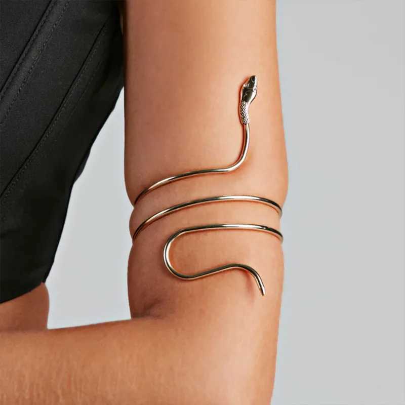 2023 Punk Coiled Snake Spiral Upper Arm Cuff Armlet Armband Bangle Women Jewelry Egypt Swirl Snake Arm Cuff Armlet BraceletC250411