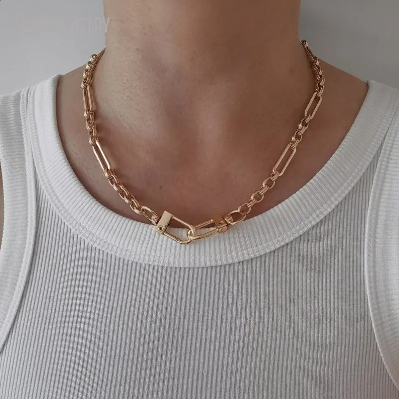 10 keychain clasps short gold colored chain links necklace amulet holder necklace statement gift Danielle jewelry 250409