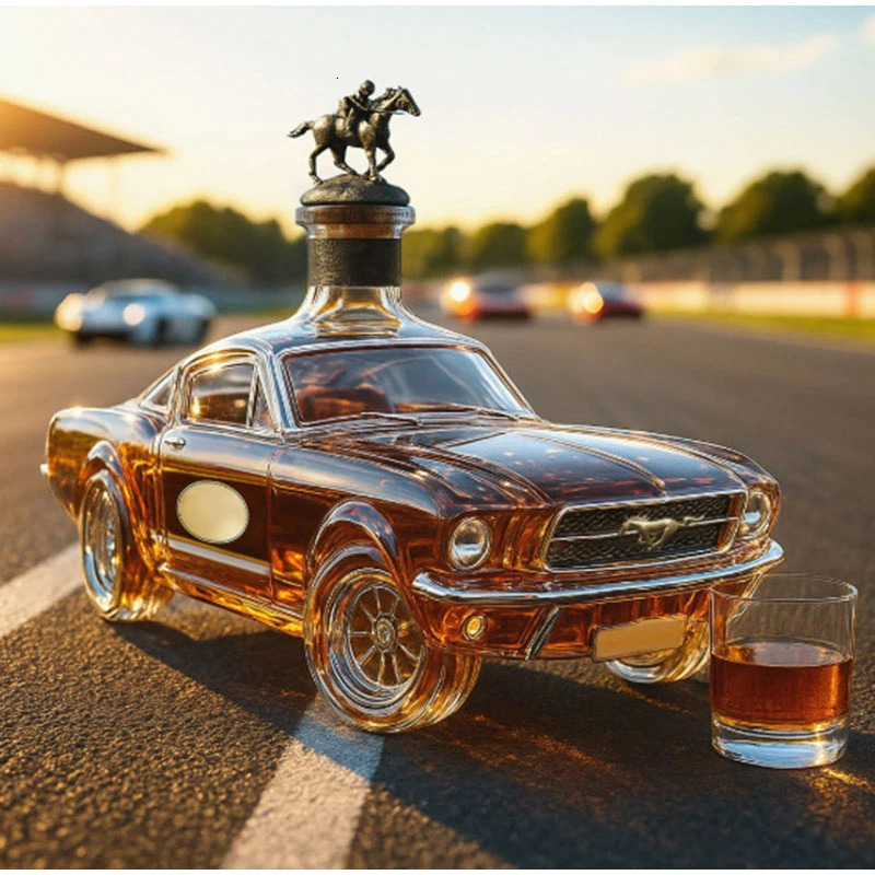 Car Engine Whiskey Liquor Glass Decanter Home Bar Transparent Wine Bottle Container Statue Table Decoration Gift Accessories 251106