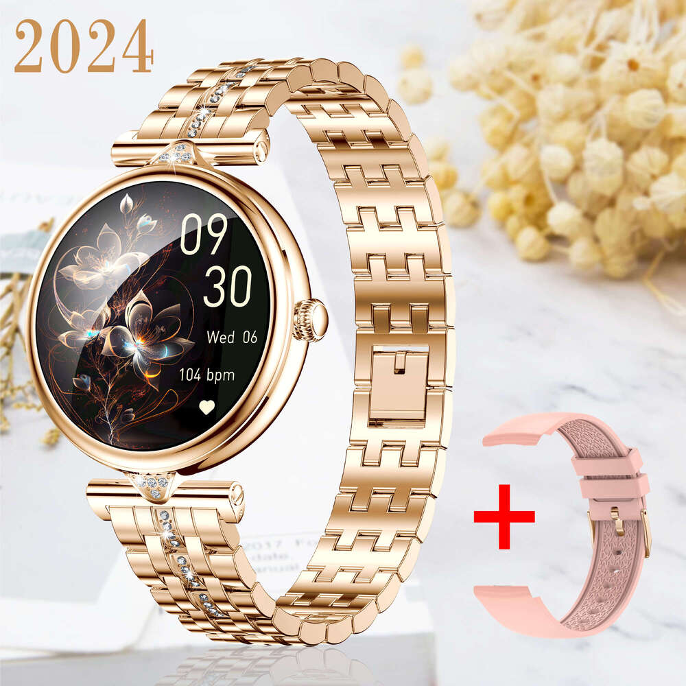 2024 Smart For Women Touch Screen Smartwatch Fitness Tracker with Call/Messaging, Music, Camera, Weather, Alarm, Sleep Monitoring - 1.28-inch Display,