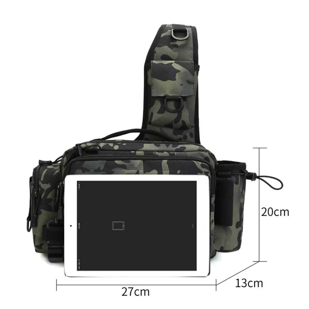 Multifunctional Fishing Tackle Bag for Lure Box Rod Reel Lures Case Outdoor Portable Outdoor Hiking Camping Pole Waist Bag Gear Z250411
