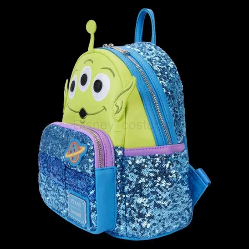 Disney Toy Story Alien Loungefly Glitter Mini Backpack Cute Cartoon Student Backpack ChildrenS Outdoor Travel Bag Girls Gift X250412