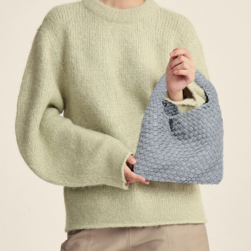 Woven Bags For Women Fashion Denim Mother And Child Bag Designer One Shoulder Crossbody Handbags Vegetable Basket