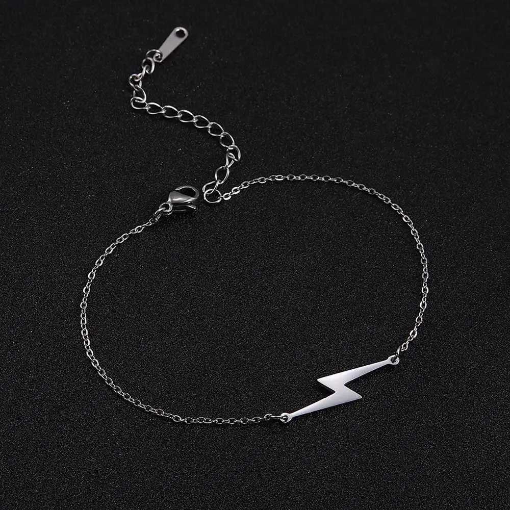 Skyrim Stainless Steel Lightning Charm Bracelet for Women Men Classic Adjustable Link Chain Bracelets Jewelry Gift for LoverC250411