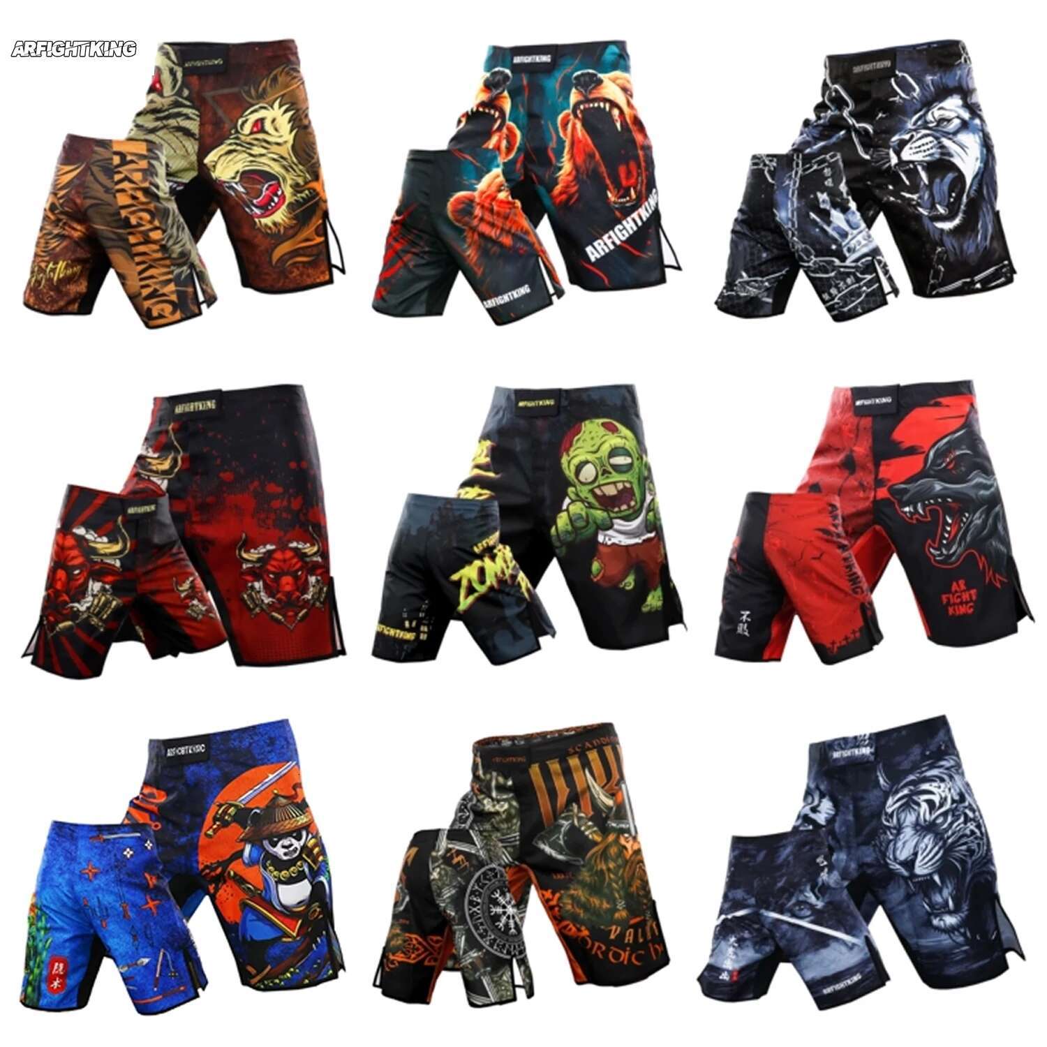Sports 5-point Length Gym Jujitsu Taekwondo Thai Shorts Fighter Dress MMA Bo Pants Size XXS-XL